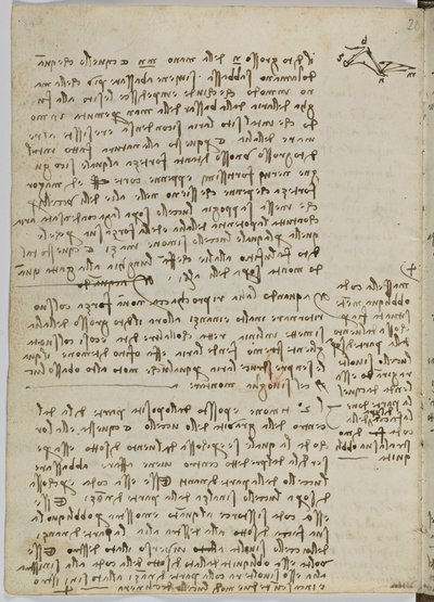 Birds Flight Code, Sheet 13 Verso by Leonardo da Vinci